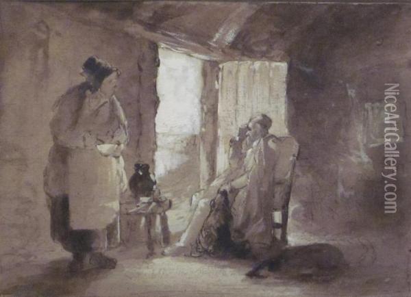 In The Far West Oil Painting - Erskine Nicol