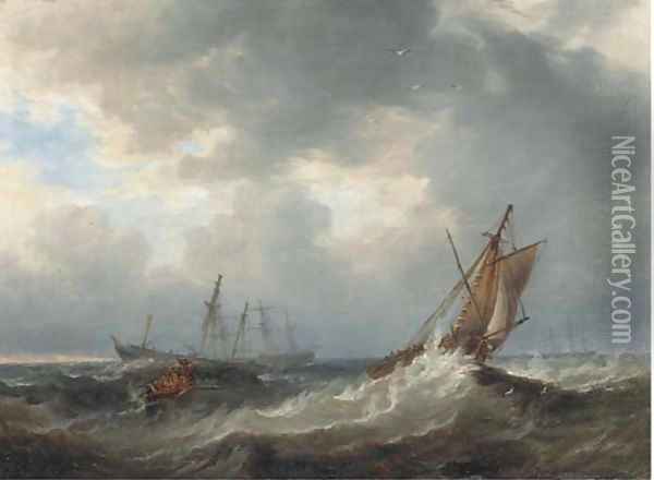 Going to the rescue Oil Painting - James Wilson Carmichael