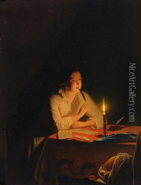 Candlelight Oil Painting - Johannes Rosierse