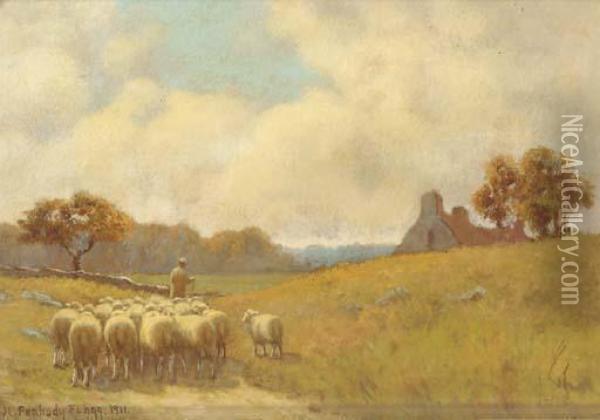 Heading Home Oil Painting - Hiram Peabody Flagg
