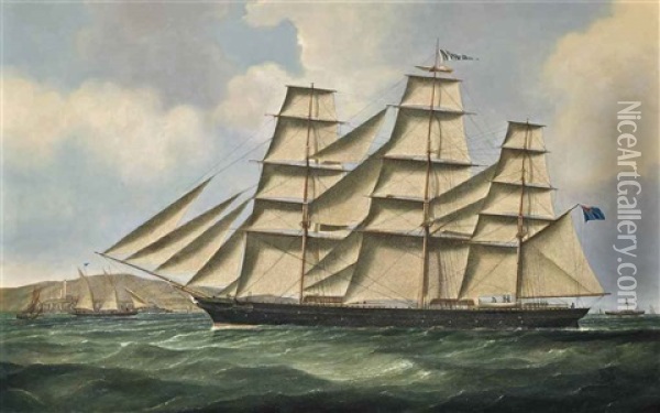 The Clipper John R. Worcester Outward-bound From The Clyde Off Pladda Island Oil Painting - Samuel Holburn Fyfe