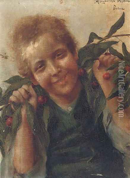 The cherry-picker Oil Painting - Margherita Pastore Pastore