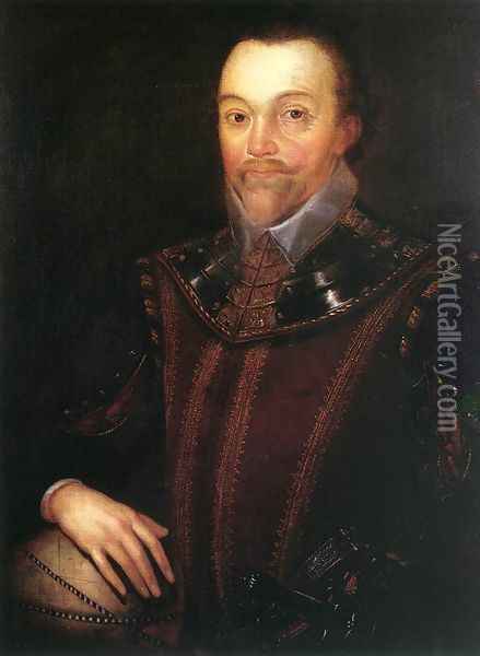 Sir Francis Drake after 1590 Oil Painting - Marcus The Younger Gheeraerts