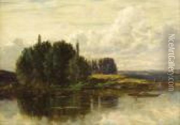 The River's Edge Oil Painting - Samuel Lancaster Gerry