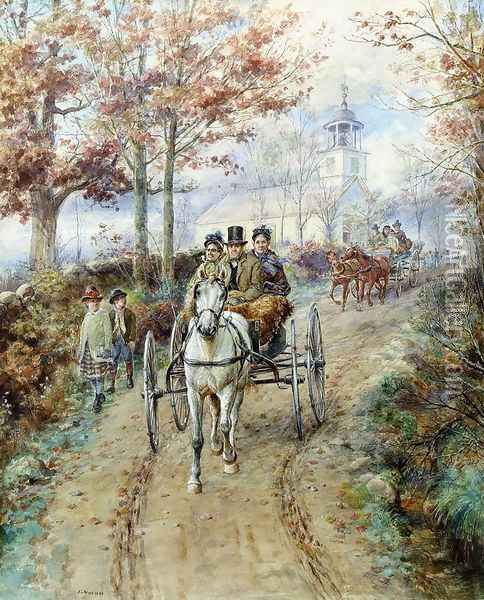 Carriage Ride Oil Painting - Edward Lamson Henry