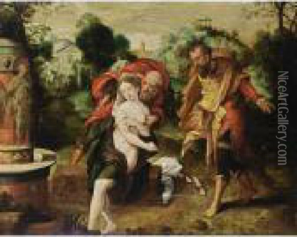 Susanna And The Elders Oil Painting - Master Of The Prodigal Son