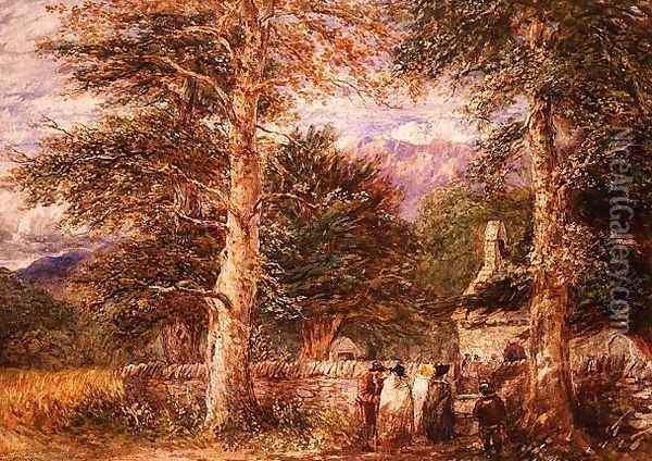 Bettws-y-Coed Church, North Wales, 1852 Oil Painting - David Cox