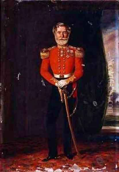 Colonel Philip McPherson CB 17th The Leicestershire Regiment of Foot Oil Painting - David Cunliffe