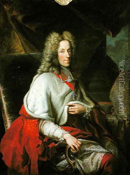 Portrait of Cardinal Joseph Clement de Baviere, Elector of Cologne Oil Painting - Joseph Vivien