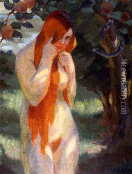 Eve Oil Painting - Santeri Salokivi