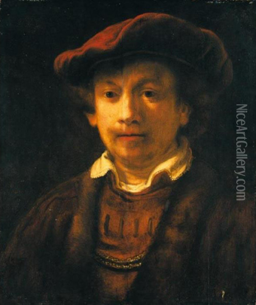 Ritratto Di Rembrandt Con Berretto E Catena D'oro Oil Painting - Rembrandt Van Rijn