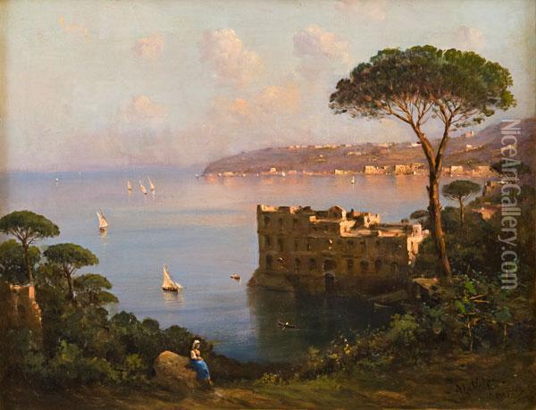 Veduta Del Golfo Di Napoli Oil Painting - Alessandro la Volpe