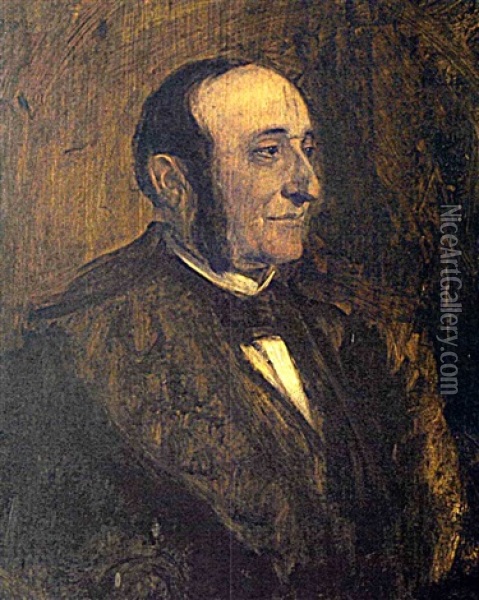Portrait Des Barons Georges-eugene Haussmann Oil Painting - Franz Seraph von Lenbach