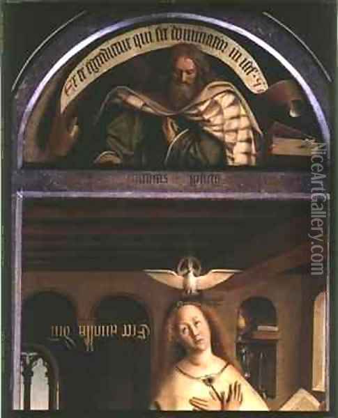The Ghent Altarpiece The Prophet Micah and the Virgin Annunciate Oil Painting - Hubert & Jan van Eyck