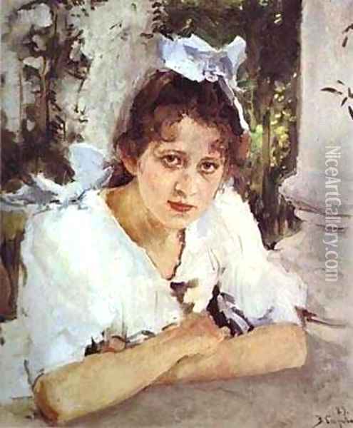 Portrait Of Praskovya Mamontova 1889 Oil Painting - Valentin Aleksandrovich Serov
