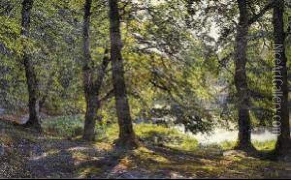 Nel Bosco Oil Painting - Emile August Theodor Wennerwald