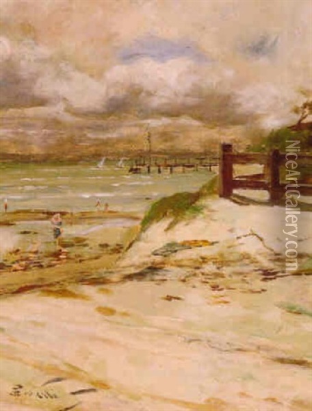 Rickett's Point, Melbourne Oil Painting - Girolamo Pieri Ballati Nerli