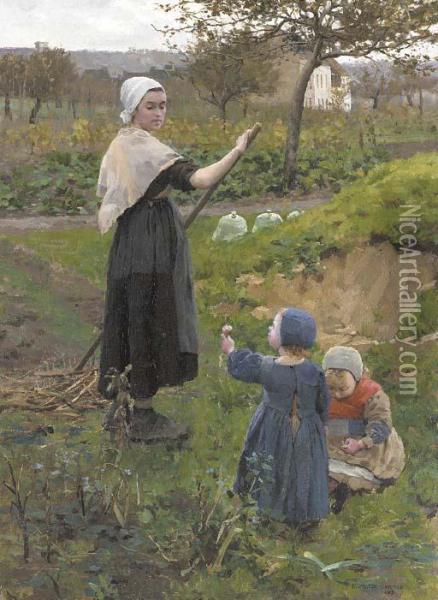 In The Garden Oil Painting - Middleton Alexander Jameson