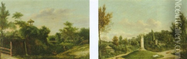 Ansicht Von Wenkenhof, Riehen Oil Painting - Johann Ulrich Schellenberg