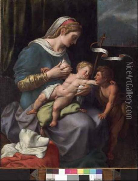 Madonna Con Il Bambino E San Giovannino Oil Painting - Giovanni Francesco Caroto