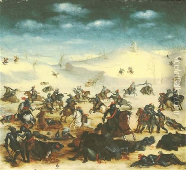 The Battle Of Leckerbeetje Oil Painting - Balthasar Courtois