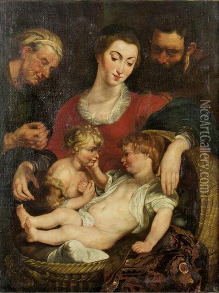 Presentation De L'enfant Jesus Et Saint Jean-baptiste Oil Painting - Peter Paul Rubens