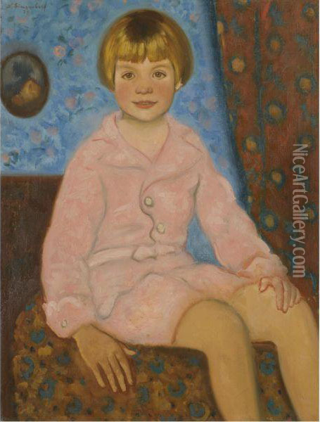 Portrait Of A Child Oil Painting - Nikolai Vladimirovich Sinezobov