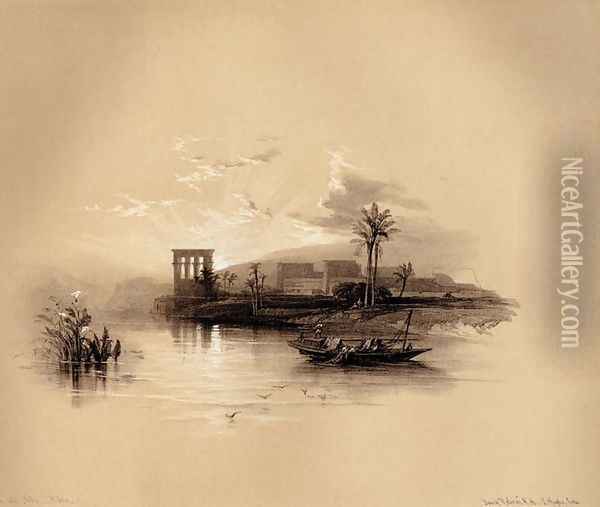 06 The Island of Philae by Sunset from David Roberts's Eygpt and Nubia Oil Painting - David Roberts
