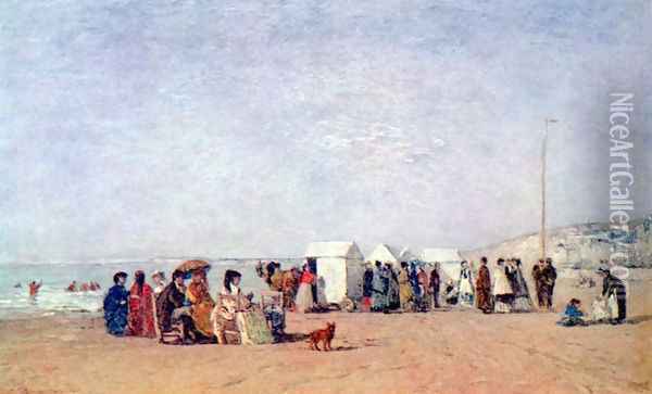 Beach of Trouville Oil Painting - Eugene Boudin
