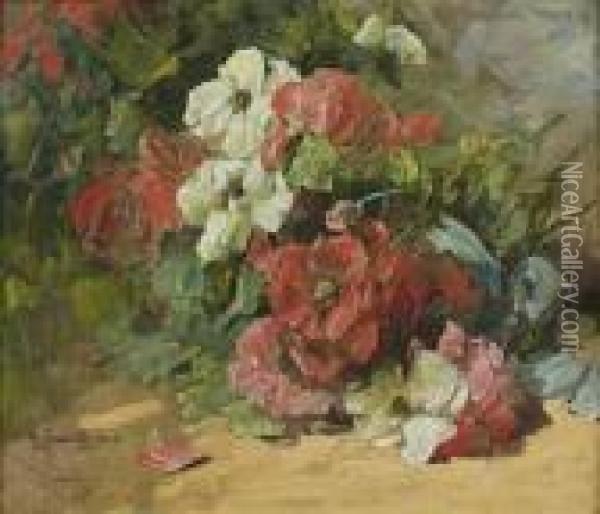 Nature Morte Au Bouquet De Fleurs Oil Painting - Georges Jeannin