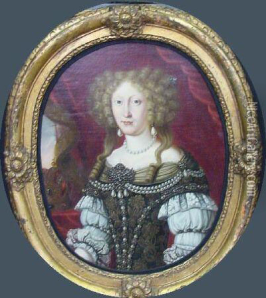 Portrait Of A Queen, Possibly Anne Of Austria, Queen Of Spain Oil Painting - Frans Pourbus