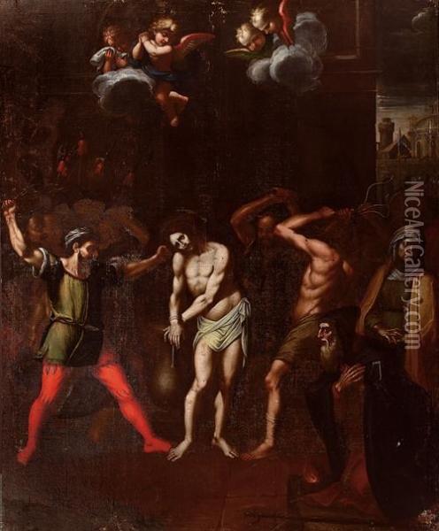 Flagellazione Oil Painting - Michelangelo Merisi Da Caravaggio