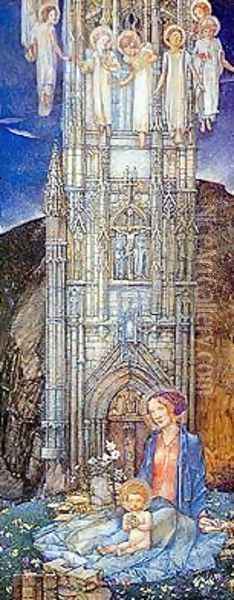 The Gothic Tower Oil Painting - Edward Reginald Frampton