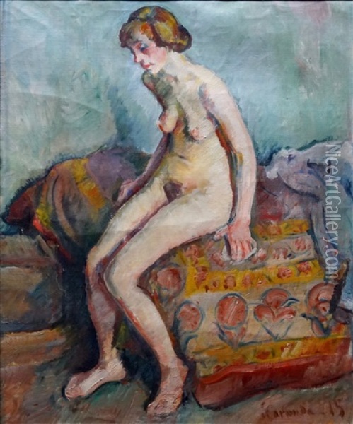 Seated Nude Oil Painting - Severin Grande