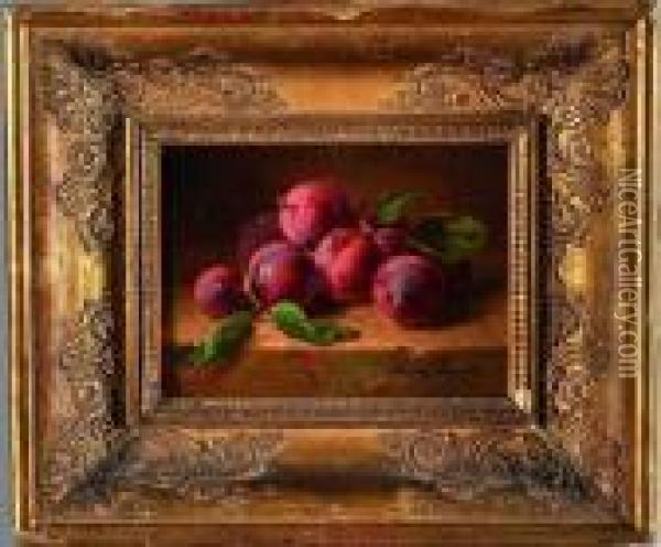 fruits Sur Un Entablement Oil Painting - Alphonse de Neuville