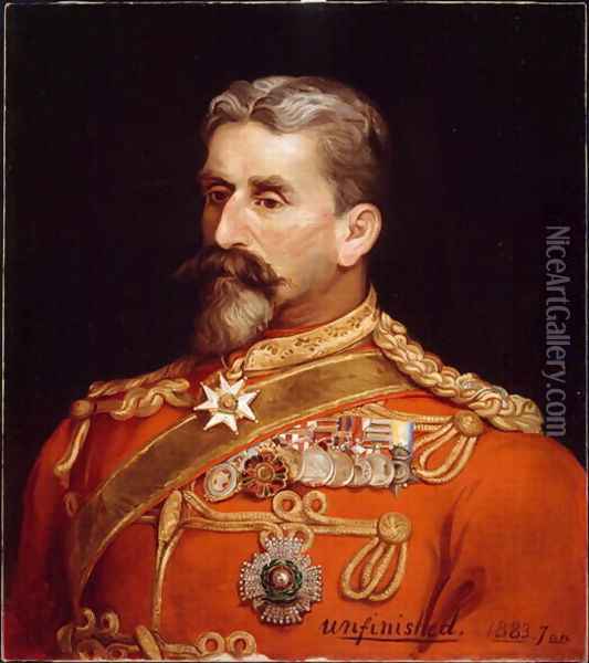 Major General Sir Charles Metcalfe MacGregor KCB CSI CIE (1840-87) as Quartermaster General India, 1883 Oil Painting - Michael Ciardiello