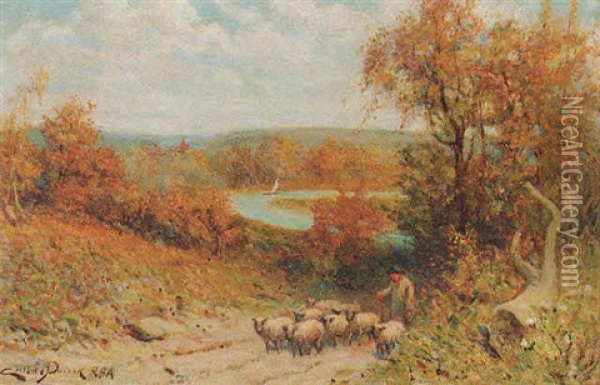 Autumn, Near Arundul, Sussex Oil Painting - Henry Childe Pocock