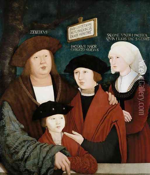 Portrait of the Cuspinian Family 1520 Oil Painting - Bernhard Strigel