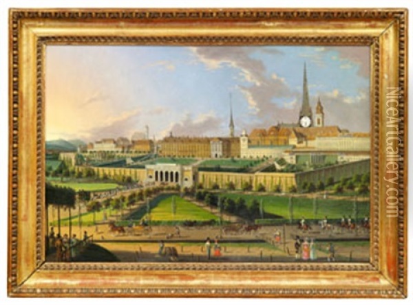 Ansicht Des Neuen Burg-thor's In Wien - Utsikt Over Hofburg Oil Painting - Carl Ludwig Hoffmeister