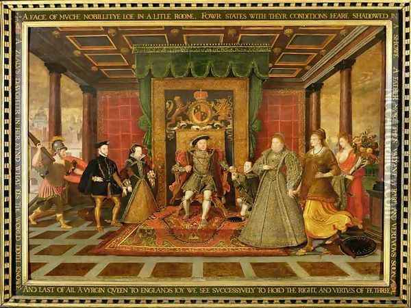 The Family of Henry VIII An Allegory of the Tudor Succession Oil Painting - Lucas de Heere