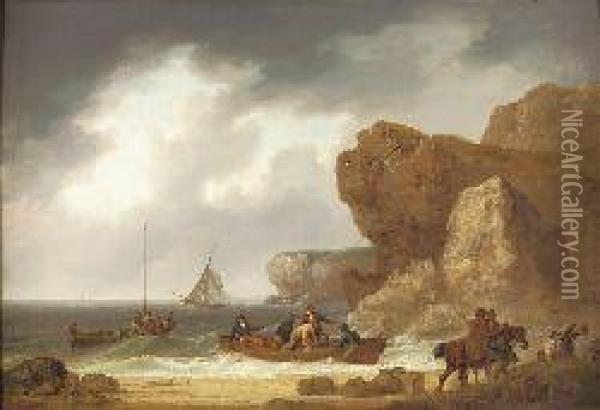 Smugglers Unloading Contraband Oil Painting - George Morland