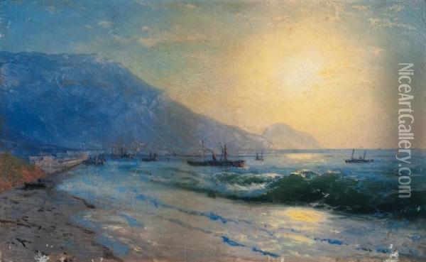 View Of The Shore Oil Painting - Ivan Konstantinovich Aivazovsky