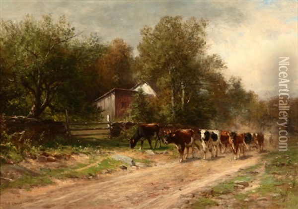 Going To Pasture Oil Painting - Thomas Bigelow Craig