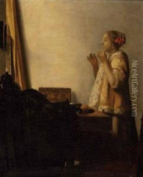 Dasperlhalsband Oil Painting - Johannes Vermeer