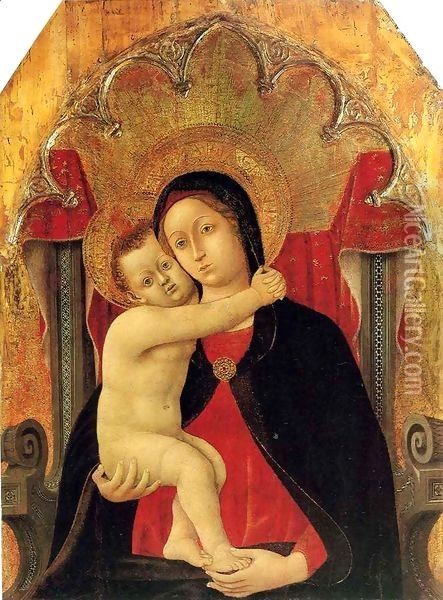 Madonna and Child Enthroned Oil Painting - Dietisalvi di Speme