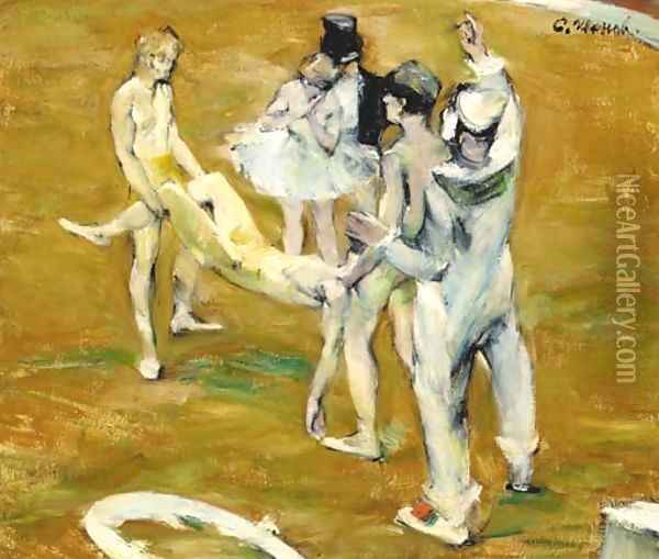 The Acrobats' Sorrow Oil Painting - Sergei Ivanov