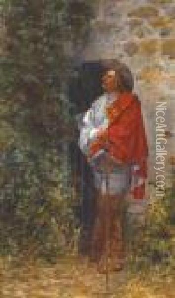 A Cavalier At The Gate Oil Painting - Giuseppe de Nittis