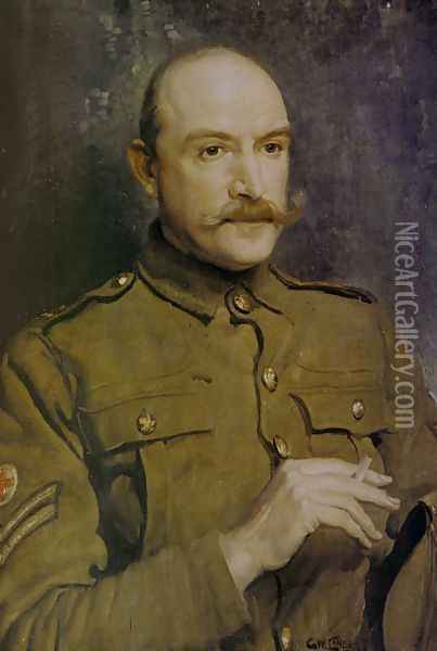 Portrait of Australian painter Arthur Streeton Oil Painting - George Lambert