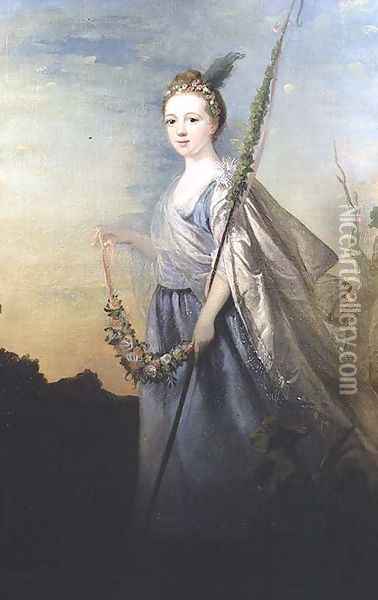 Portrait of Miss Amelia Watts 1750-70 C.1745 Oil Painting - Sir Joshua Reynolds