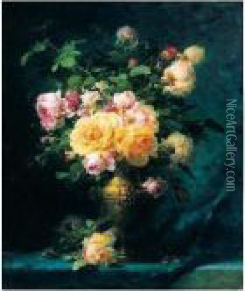 Vase De Fleurs Oil Painting - Andre Perrachon